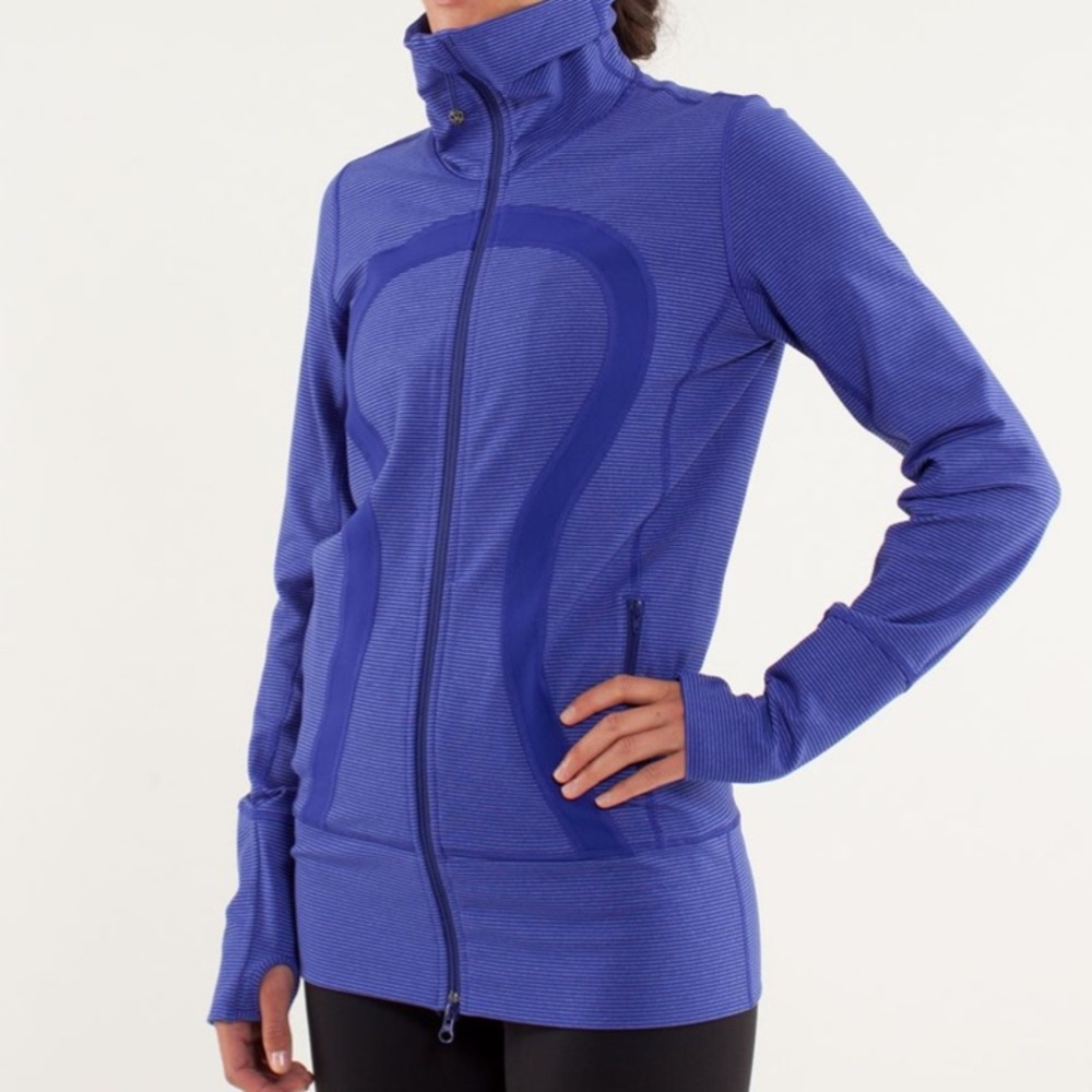 Lululemon Blue Striped In Stride Jacket, GUC, fits true to size.